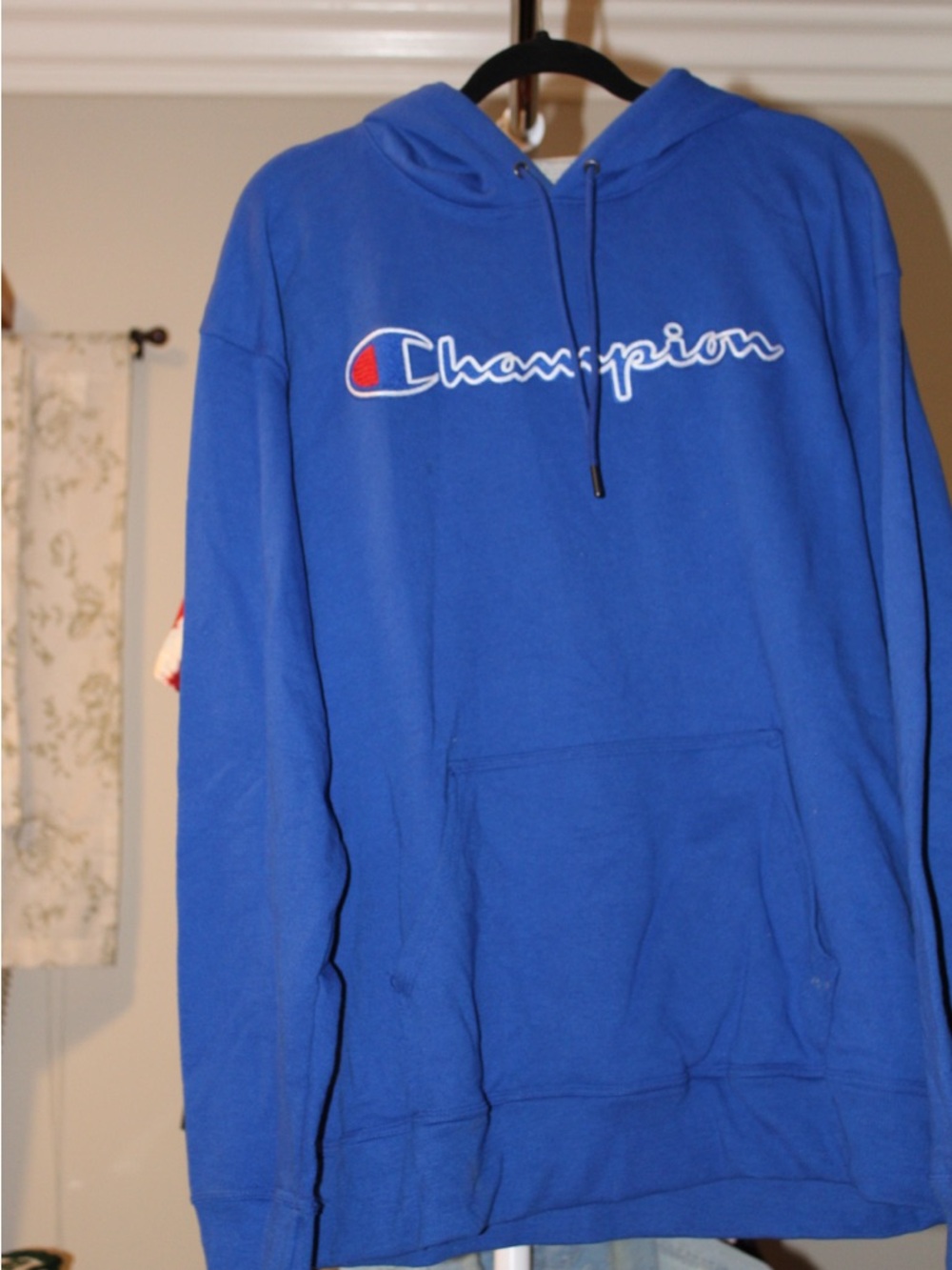 Champion Royal Blue Hoodie with Script Logo